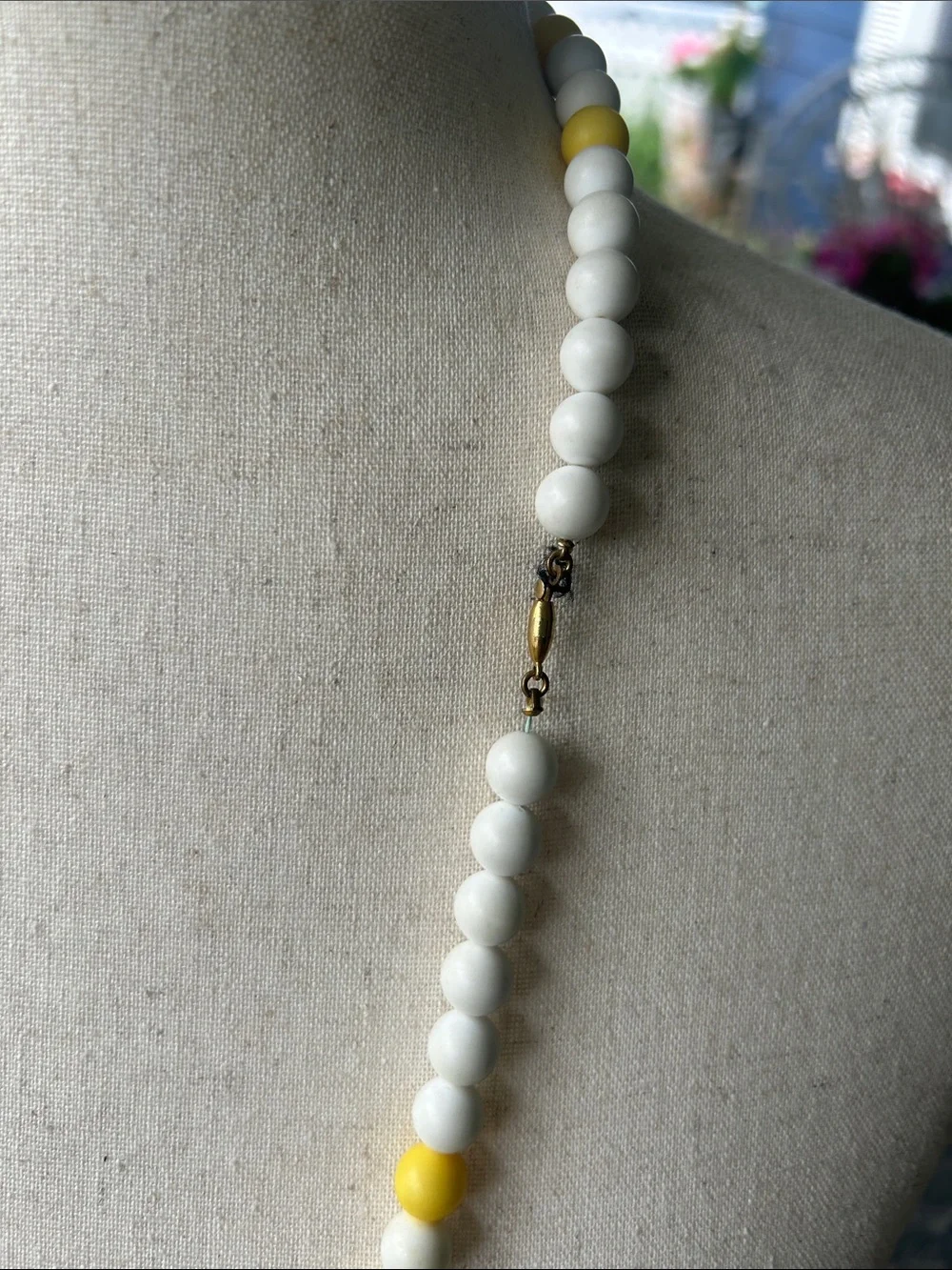 Handcrafted Yellow, White & Black Beaded Necklace - Women Jewelry